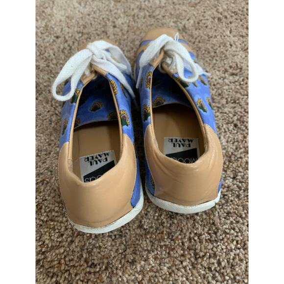 Moods Paul Mayer Made in Spain Boho Beige Paisley Shoe Lace Up Womens Size 7.5 B - Picture 9 of 9